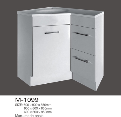 Dayanıklı MDF Banyo Vanity, DIY Köşe Banyo Vanity İki Çekmeceli