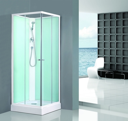 Kare Banyo Tüm Cam Duş Kabinleri PVC Orta Panel Beyaz Arka Boyama