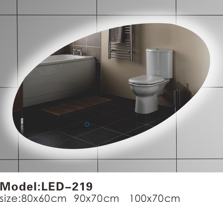 Eğik Oval Dokunmatik LED Banyo Aynası, LED Aydınlatmalı Makyaj Aynası İsteğe Bağlı