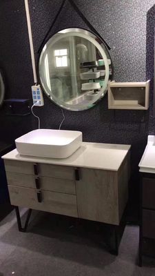 Ana Sayfa Hazır Banyo Vanities Tezgah Üstü Havzası Yuvarlak Ayna