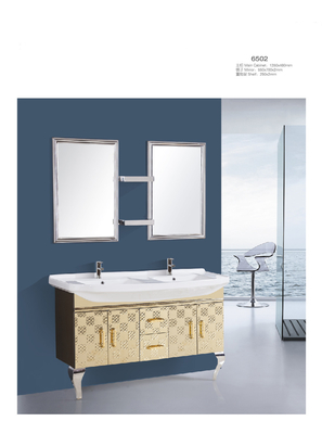 Çift Lavabolar Paslanmaz Çelik Banyo Vanity Kabine Aynalar Mozaik Çerçeveli