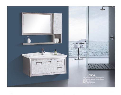 Paslanmaz Çelik Yüzen Banyo Vanity, Çekmeceli, İki Kapılı, Modern Tarz
