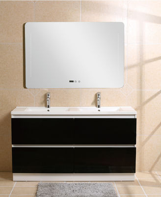 Siyah Premade Banyo Dolabı, Tezgah Prefabrik Çift Vanity Banyo Dolapları